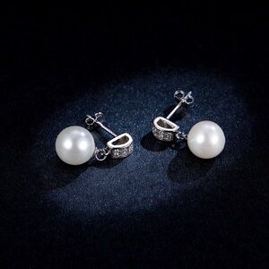 Elegant Silver Pearl Earrings